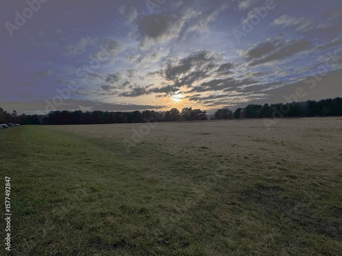 sunset in the field