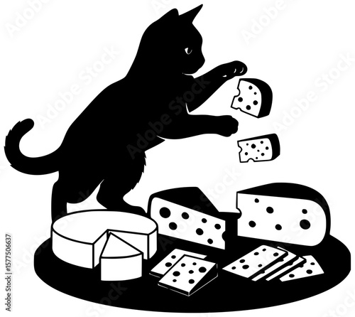 platter illustration cheese silhouette food logo board icon assortment outline plate brie slice italian snack parmesan product camembert party shape selection vector graphic background
