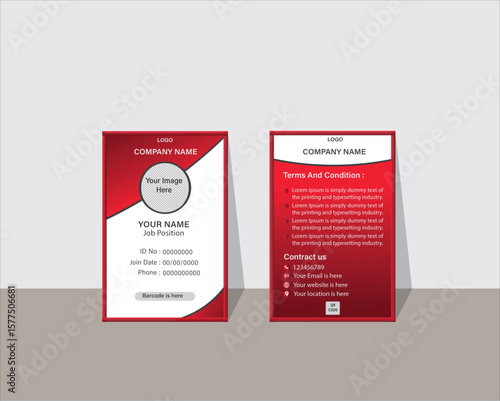 Print Design, Professional ID card vector template clean, modern, and customizable design for Print or digital use, ID Card, Identity Card for print, Adobe Illustrator Vector file for Branding.