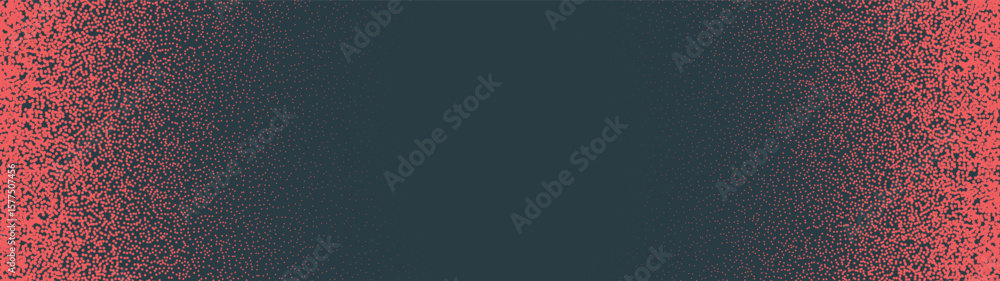 Fototapeta premium Noise texture halftone pattern horizontal border ultra wide