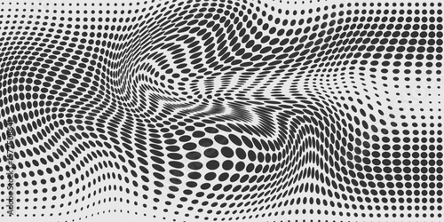 Wallpaper Mural Abstract Wavy Dotted Background with black and Gray Tones. modern trendy design Torontodigital.ca