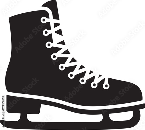 ice skate icon, skates icon, skate silhouette vector isolated on white background