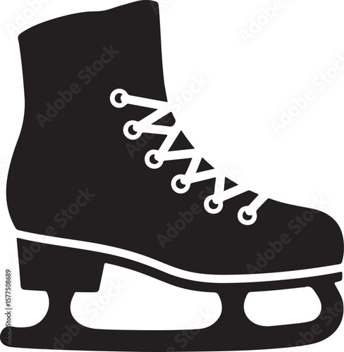 ice skate icon, skates icon, skate silhouette vector isolated on white background
