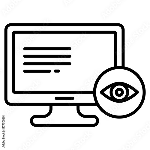 monitor eye line icon
