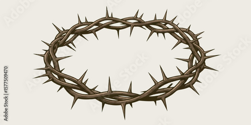 Crown of Thorns Vector with Sharp Details and Clean Circular Design