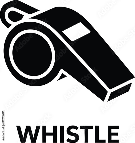 Whistle icon vector in black color. Logo design. 