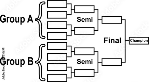 Gaming tournament bracket line icon. Soccer championship scheme vector. Match schedule playoff tournament board chart for sports, competition and event planning visuals. Sign for apps or web design.