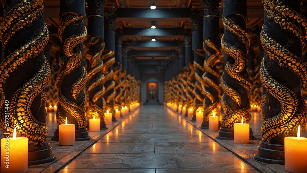 Fototapeta premium Candle Gallery Building Indoor Scene