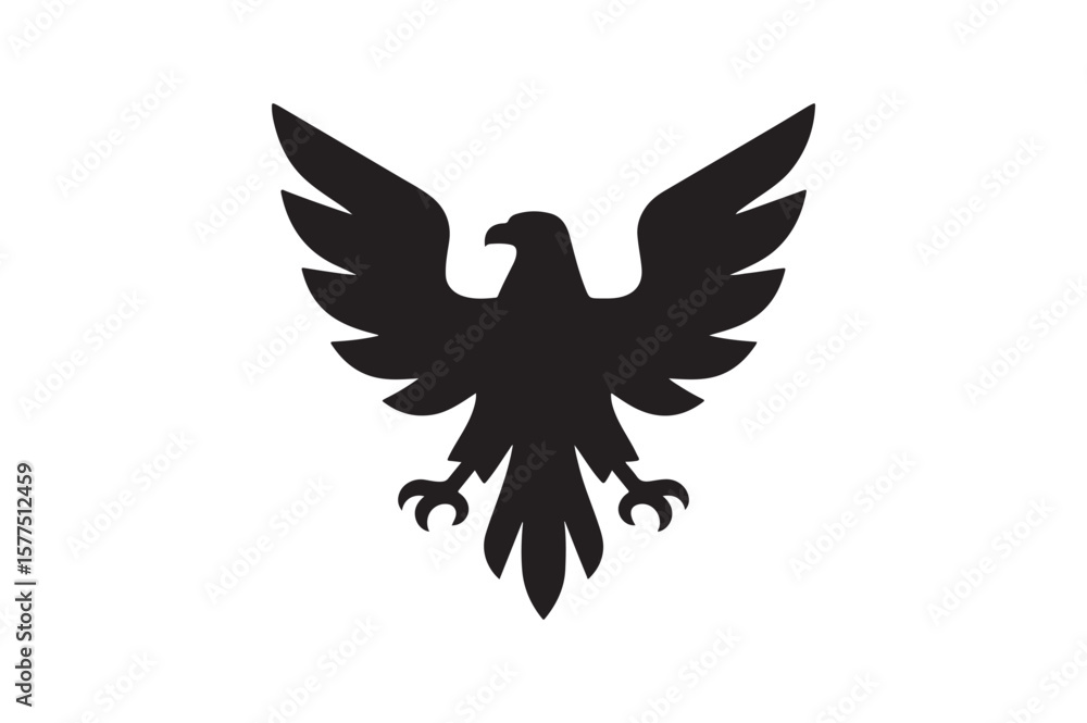 Obraz premium eagle emblem icon silhouette vector with white background