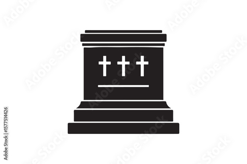 tomb of unknown soldier icon silhouette vector with white background