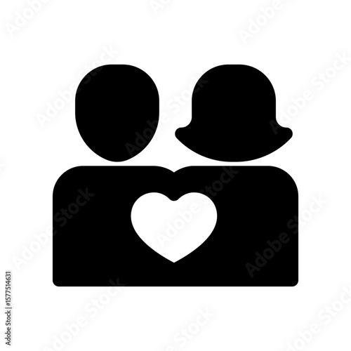 Illustration Representing Two People with a Heart Emphasizing Love and Relationship