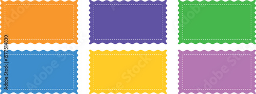 Vintage Frame and Border Vector Set – Blank Postage Stamp, Paper Texture, Decorative Label and Sticker Design, Old Mail and Photo Album Template Illustration, Empty Card and Pattern Art Collection 