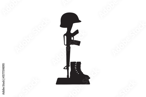 war memorial icon silhouette vector with white background