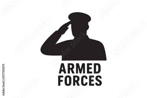 armed forces icon silhouette vector with white background