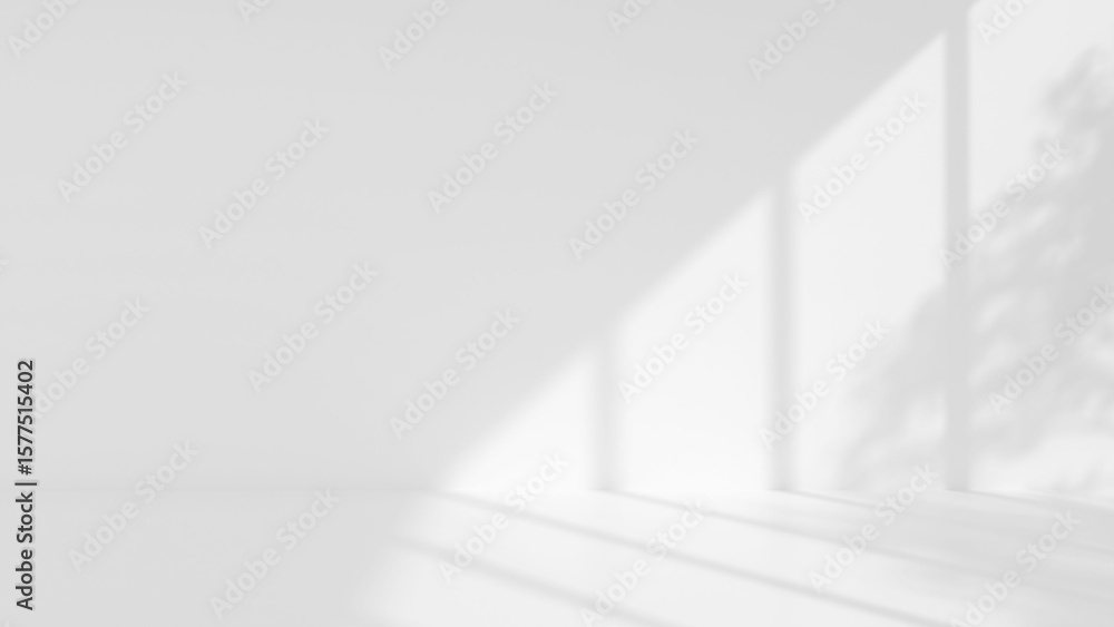 Obraz premium Abstract minimalist interior with soft natural light and shadow patterns