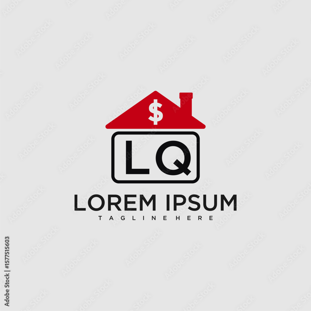 LQ initial monogram logo for real estate with creative roof and simple home bussines image design LQ initial monogram logo for real estate with creative roof and simple home bussines image design