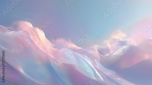 Wallpaper Mural **Soft gradient background with flowing pastel clouds in light pink and icy blue blending into each other Torontodigital.ca