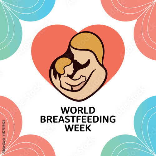 World Breastfeeding Week Icon Mother Baby Love Care Symbol