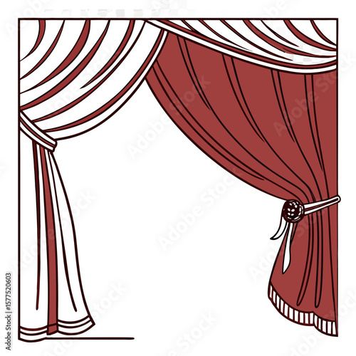 vector illustration of a red curtain