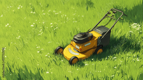 Grass Cutting Machine – Lawn Mower in Action

