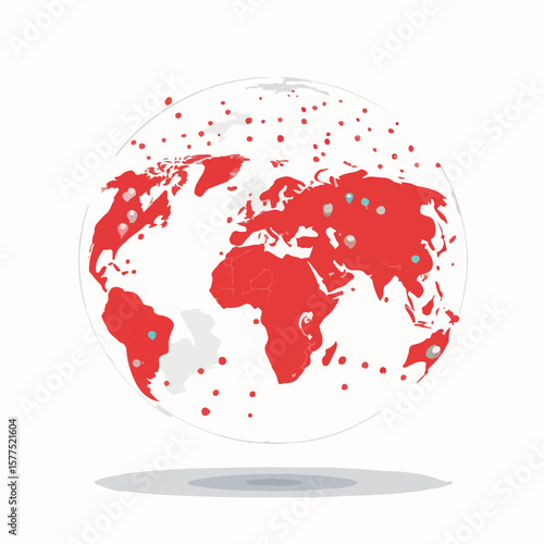 Globe with Multiple Pin Locations in Different Countries