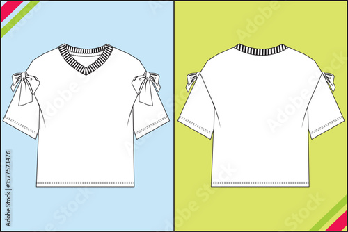 GIRLS BOW HALF SLEEVE