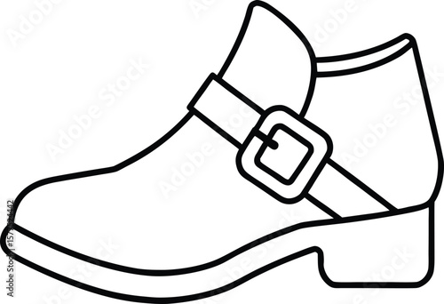 Pilgrim shoes line art vector illustration graphic design