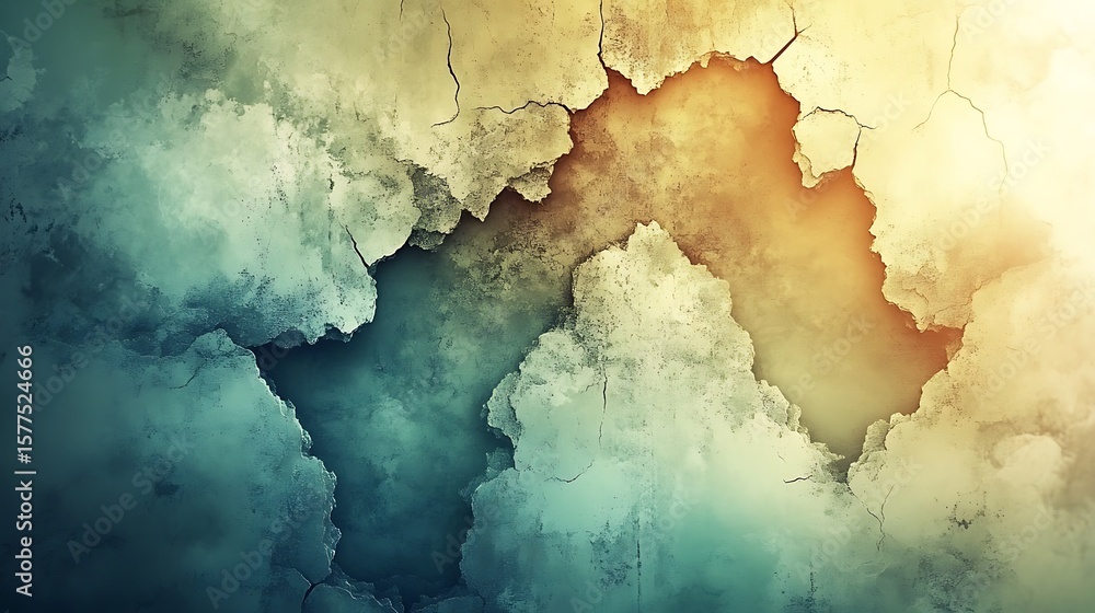 Obraz premium Abstract textured background with crackled surface and contrasting color gradients