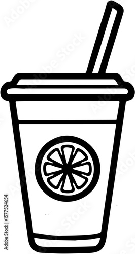 vector illustration of plastic cup icon, isolated on white