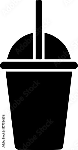 vector illustration of plastic cup icon, isolated on white