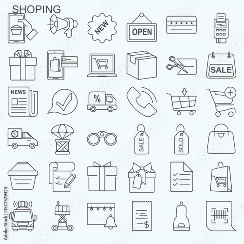 Shoping Icons set collection vector