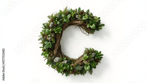 christmas wreath isolated on white