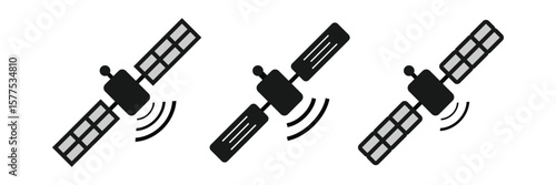 satellite space icon sign vector