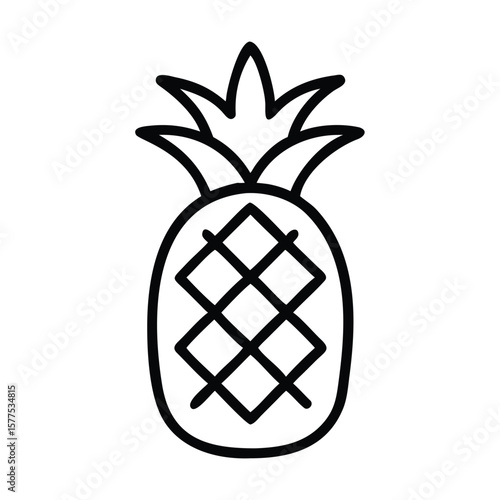 Pineapple outline black