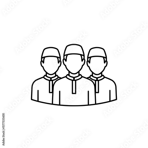 group of medical professionals with surgical caps and uniforms