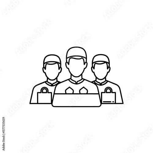 Group of doctors in medical uniforms with stethoscopes