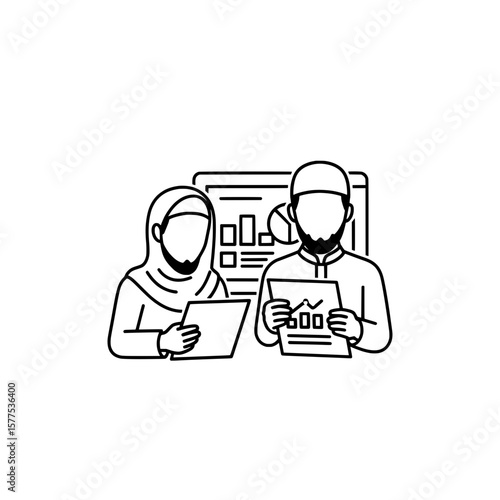 Businesspeople analyzing data and charts at a meeting