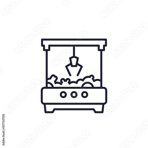 claw machine line icon on white