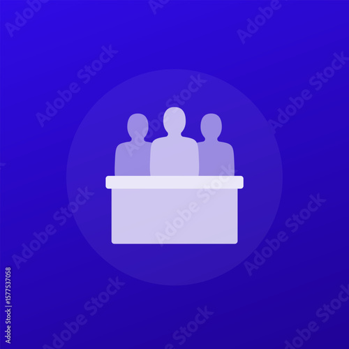 committee panel icon with people, transparent design