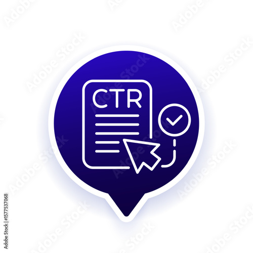 CTR icon, Click-Through Rate line design