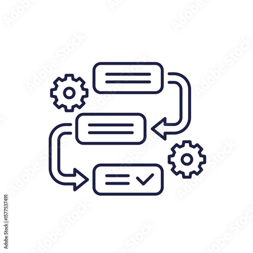 procedure line icon on white