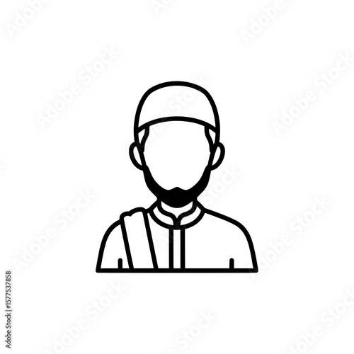 Male doctor wearing surgical cap and uniform with stethoscope