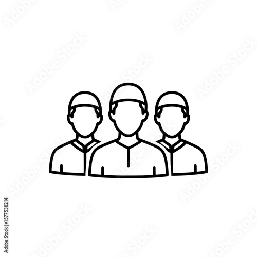 Three healthcare professionals wearing scrubs and caps