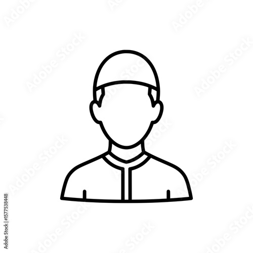 Medical worker portrait with cap and uniform for healthcare branding