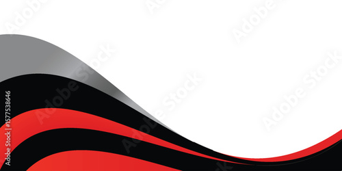 Latar belakang spanduk kurva merah hitam abstrak. ilustrasi vektor