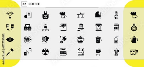 Coffee Brewing Equipment And Accessories Icons