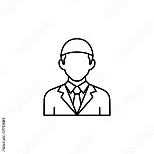 Businessman silhouette with suit and tie isolated on black background