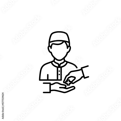 Doctor with hands holding a medical cross symbol
