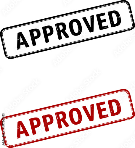 Approved stamp red/black ink stamp symbol sign valid seal isolated transparent vector illustration white background confirm accepted received tampon