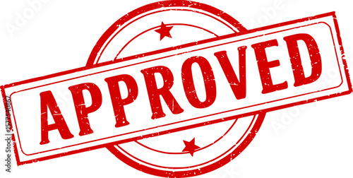 Approved stamp red ink stamp symbol sign valid seal isolated transparent vector illustration white background confirm accepted received tampon